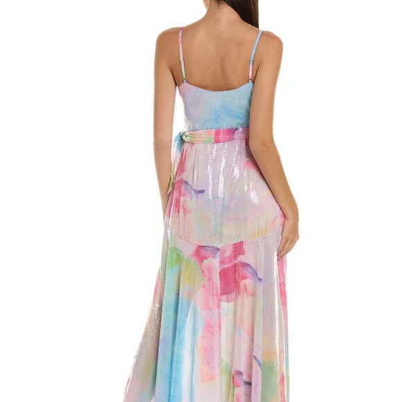 NEW HUTCH Alden Rainbow Sequin Anthropologie TRUE WRAP Maxi Dress 13M7 - Picture 12 of 12